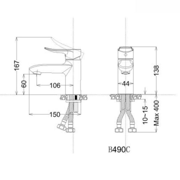 Alternative view of Vòi lavabo Caesar nóng lạnh BT BT490CU