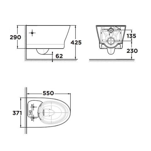 Alternative view of Bồn Cầu American Standard Treo Tường 1013962080