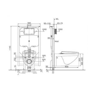 Ảnh công trình thực tế Bồn cầu treo tường INAX AC-23P/CW-H18VN Nắp rửa điện tử