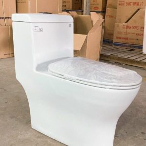 Bồn Cầu VIGLACERA V45M 1 Khối Nắp Êm Tặng Xịt