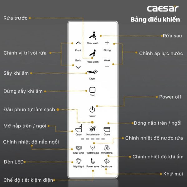Alternative view of Bồn cầu 1 khối nắp điện tử Caesar C1375F/TAF512H