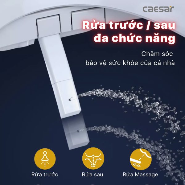 Alternative view of Bồn cầu 1 khối nắp điện tử Caesar C1375F/TAF710H