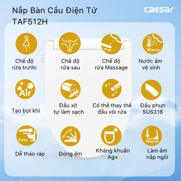Ảnh công trình thực tế Bồn cầu 1 khối nắp điện tử Caesar C1394F/TAF512H