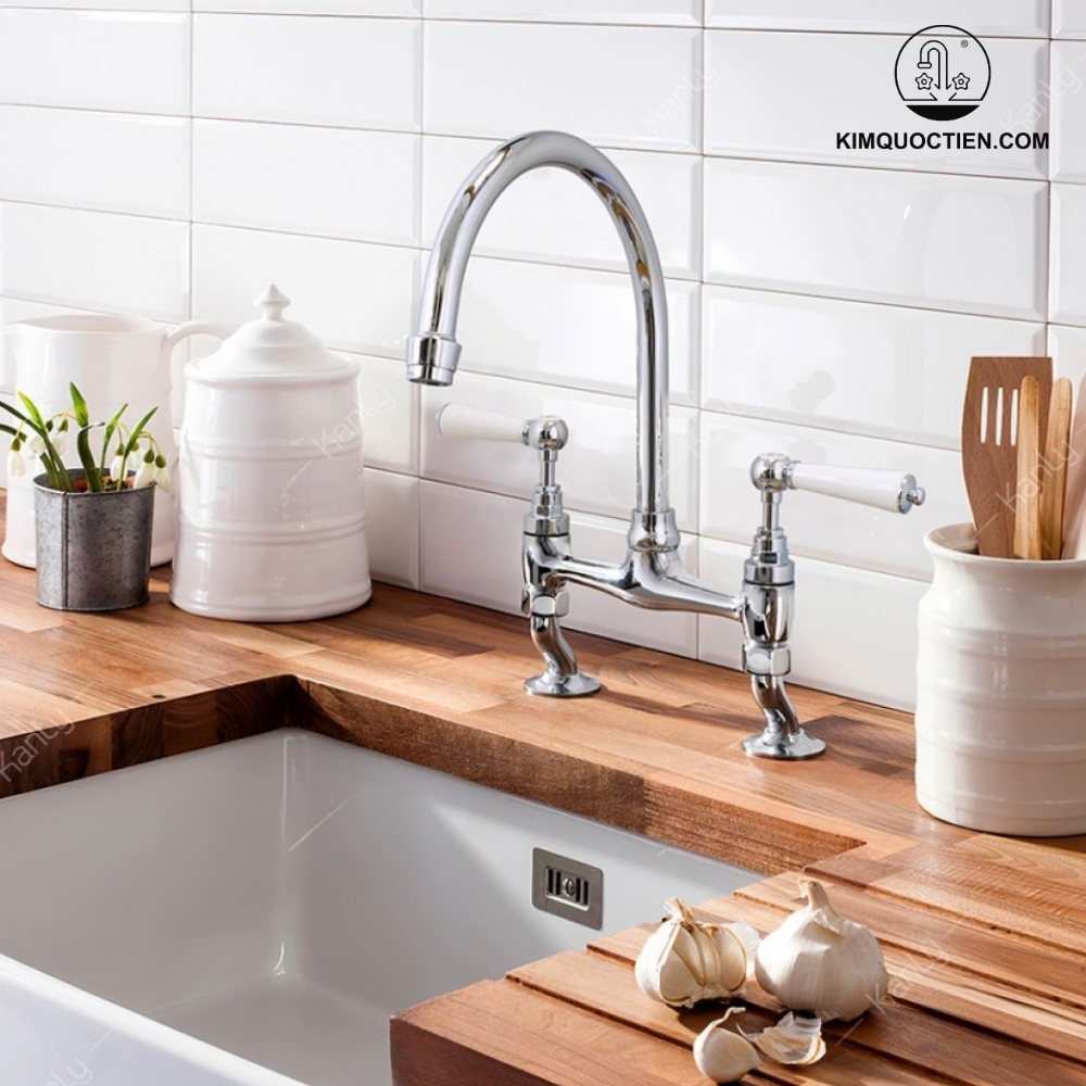 Ảnh công trình thực tế Vòi Rửa Chén Bát Kanly CHC20 Bằng Đồng Mạ Chrome Nóng Lạnh