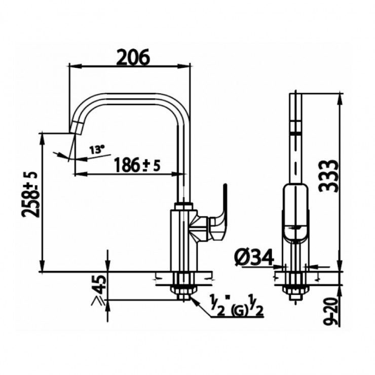 Alternative view of Vòi bếp COTTO CT1136A Lạnh