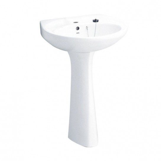 Chậu Rửa Lavabo COTTO C012/C412 Treo Tường Kèm Chân Dài