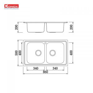 Ảnh công trình thực tế Chậu Rửa Chén KONOX Premium KS8650 2B 2 Hộc