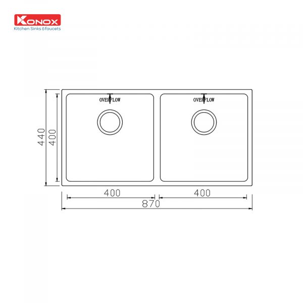 Alternative view of Chậu Rửa Chén KONOX CUBE 8744DU 2 Hộc