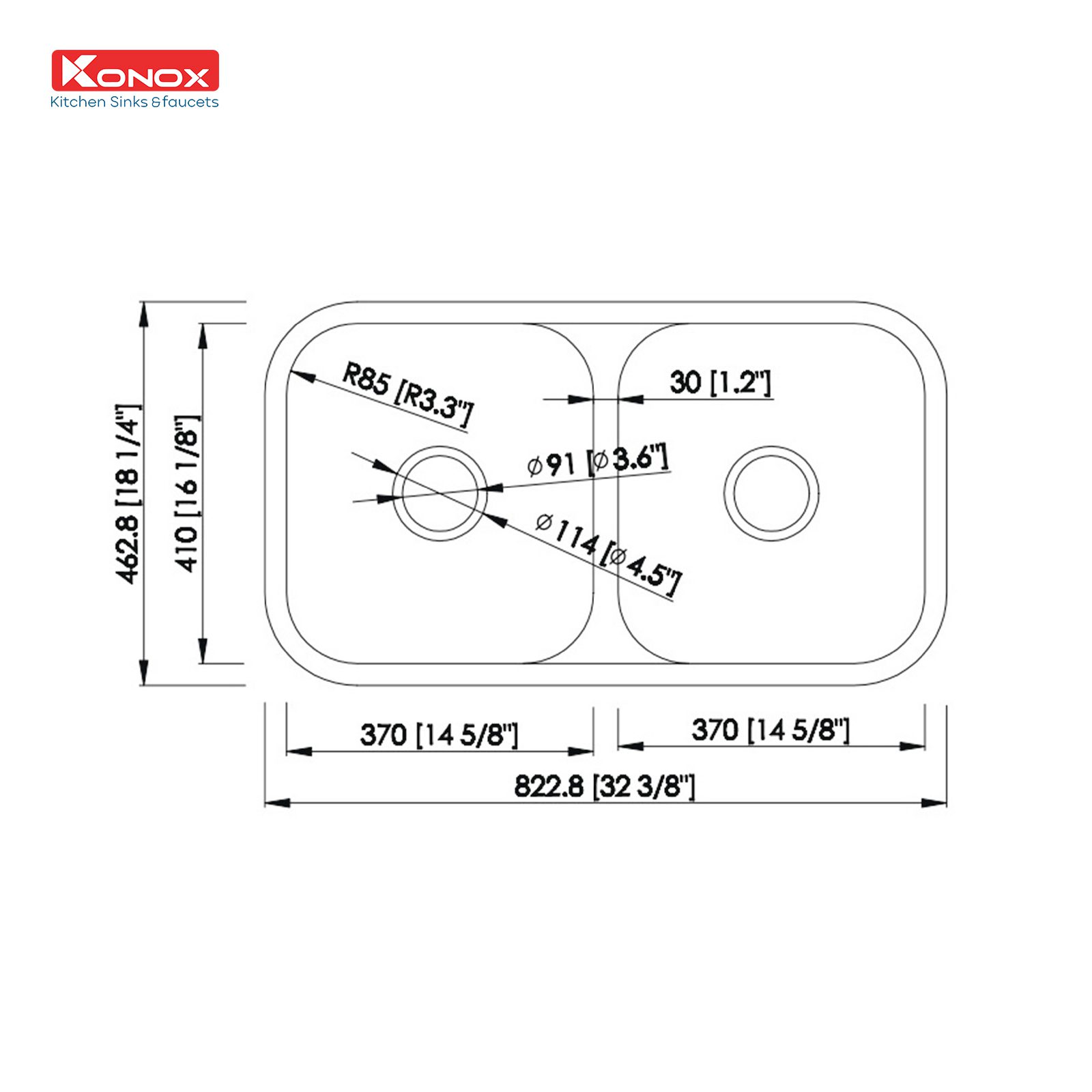Alternative view of Chậu Rửa Chén KONOX KN8246DUA 2 Hộc