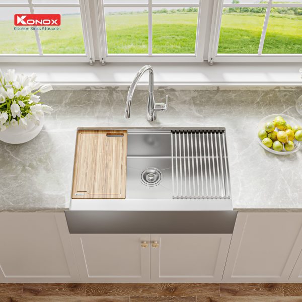 Ảnh công trình thực tế Chậu Rửa Chén KONOX KN8051AS Retta Inox 1 Hộc