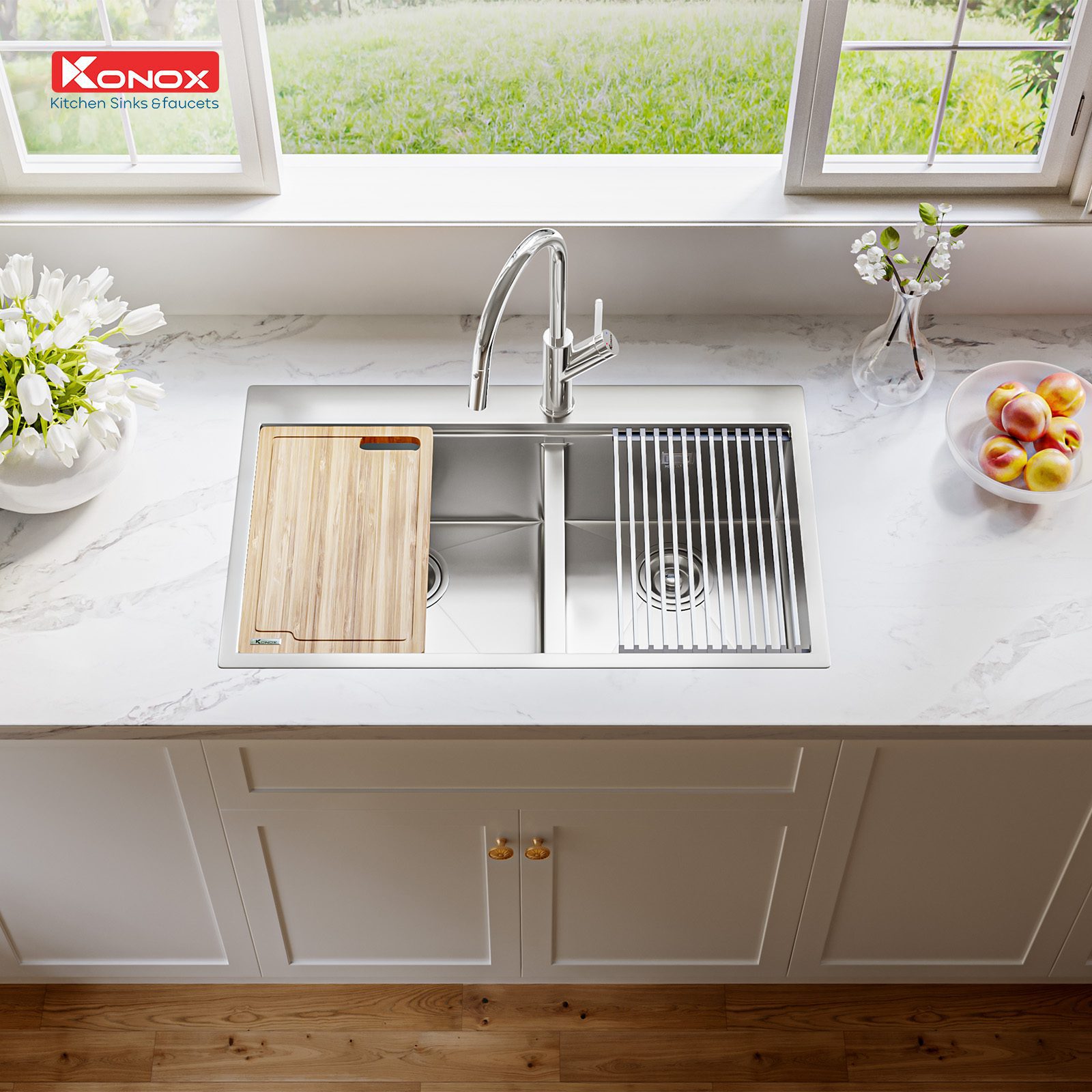 Ảnh công trình thực tế Chậu Rửa Chén KONOX KN8250TD 2 Hộc