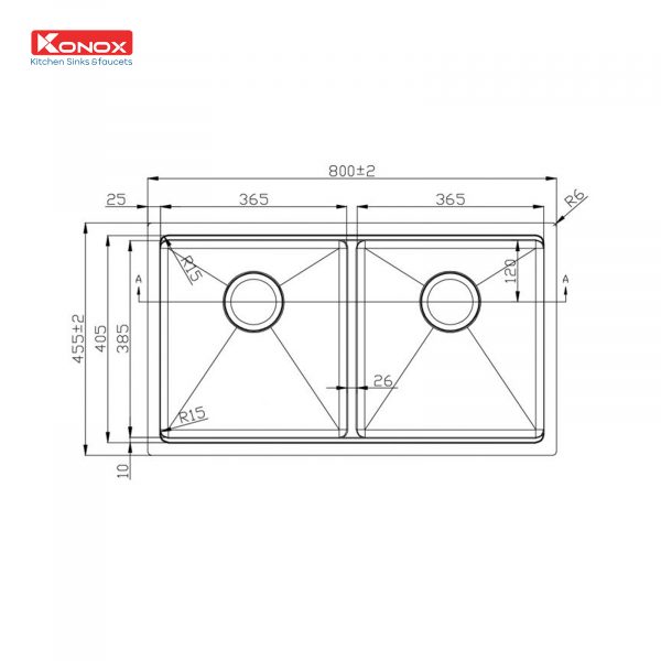 Alternative view of Chậu Rửa Chén KONOX KN8046DUB 2 Hộc