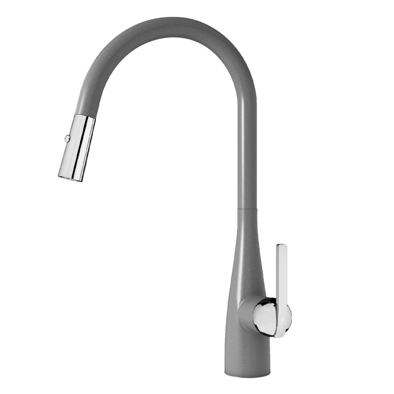 Vòi Rửa Chén KONOX Curva Grey Dây Rút Màu Xám