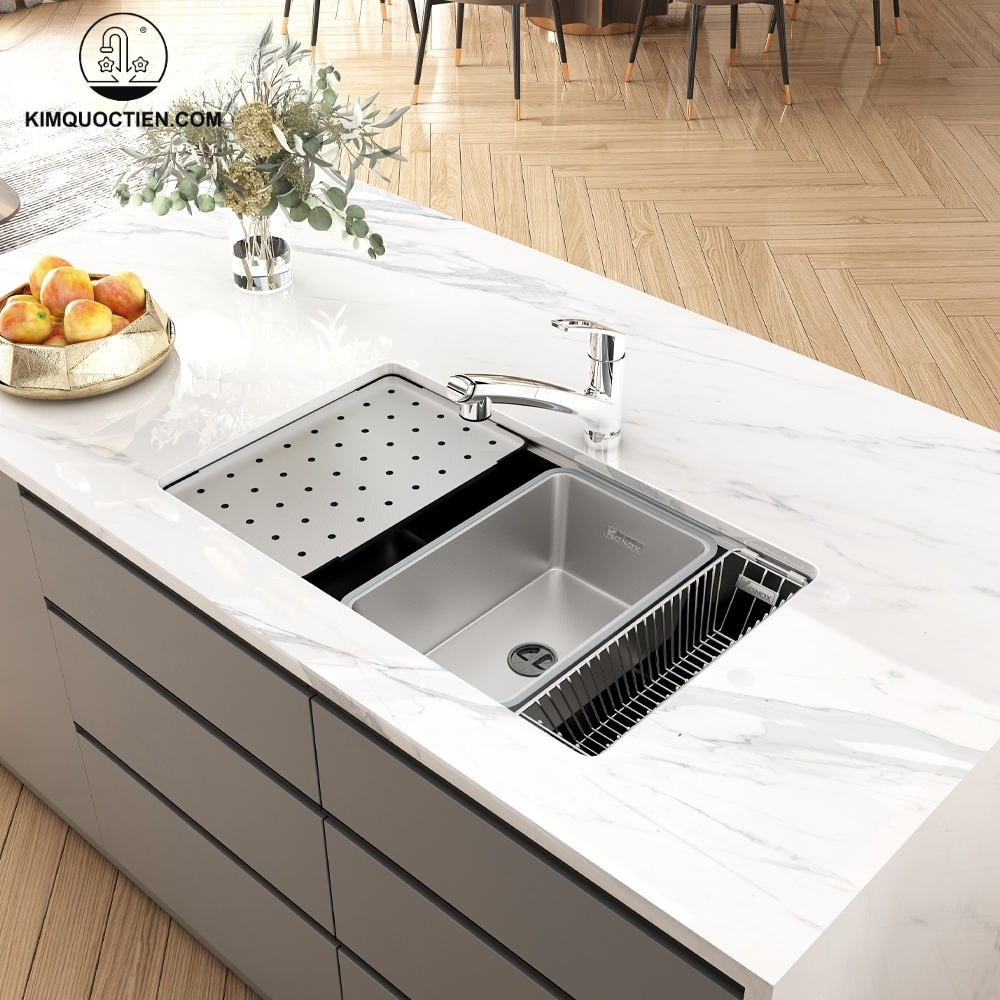 Ảnh công trình thực tế Chậu rửa bát chống xước KONOX Dekor 8044SU Workstation Sink