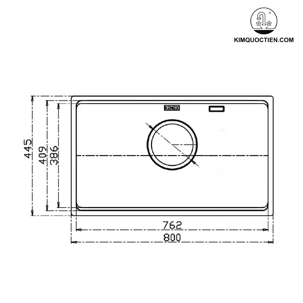 Ảnh công trình thực tế Chậu rửa bát chống xước KONOX Dekor 8044SU Workstation Sink