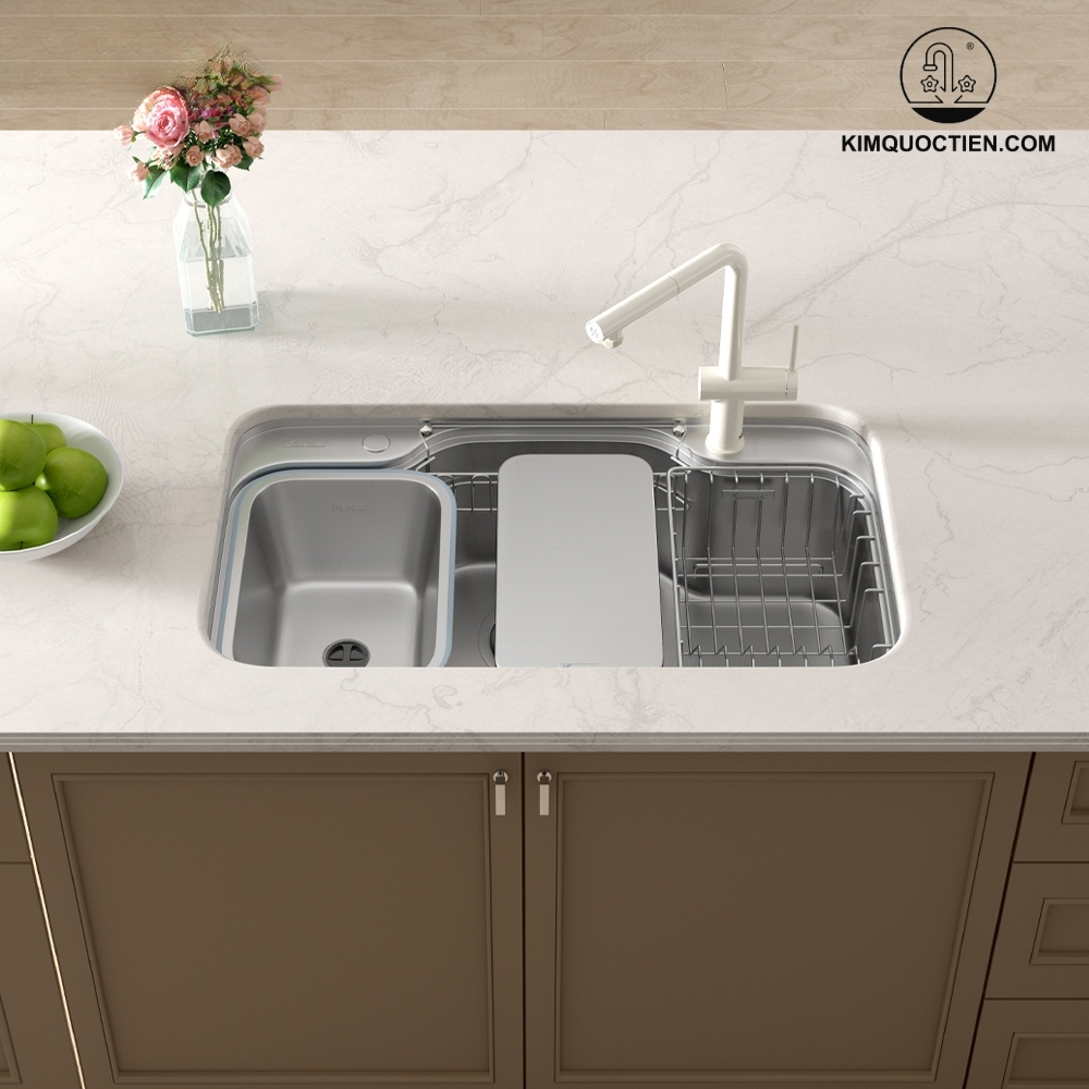 Ảnh công trình thực tế Chậu rửa bát chống xước KONOX Dekor 8048SU Workstation Sink