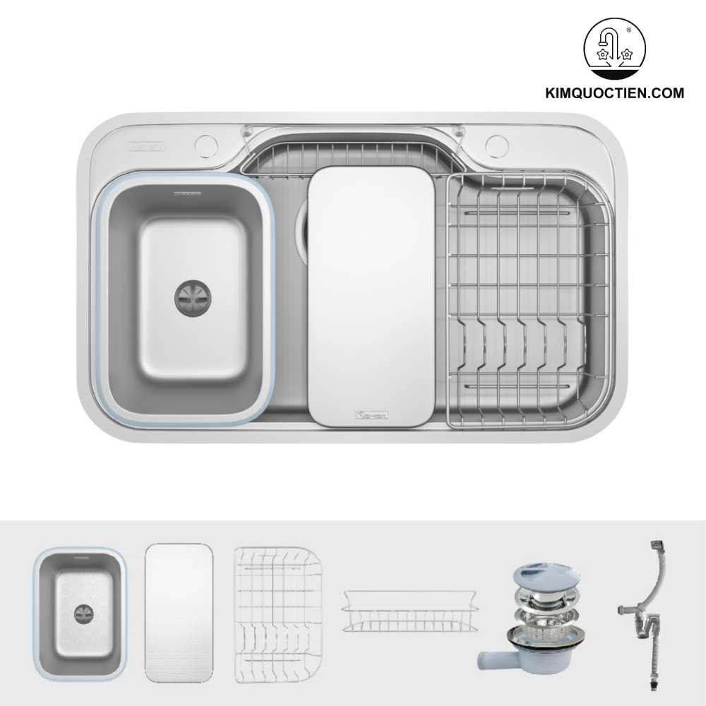 Ảnh công trình thực tế Chậu rửa bát chống xước KONOX Dekor 8048SU Workstation Sink