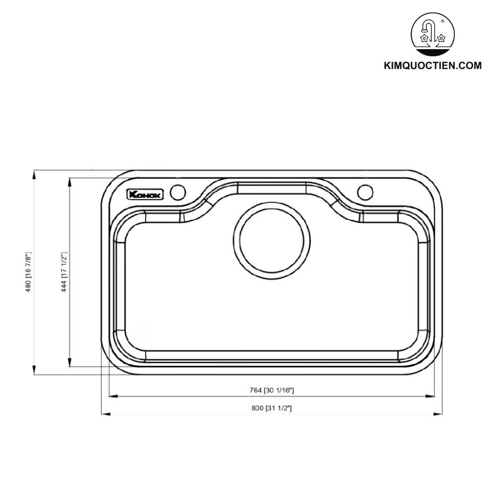 Ảnh công trình thực tế Chậu rửa bát chống xước KONOX Dekor 8048SU Workstation Sink