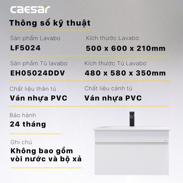 Ảnh công trình thực tế Tủ lavabo Caesar EH05024DDV