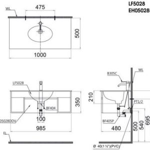 Ảnh công trình thực tế Tủ lavabo Caesar EH05028DDV