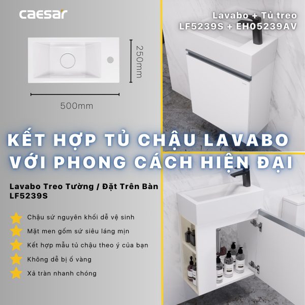 Ảnh công trình thực tế Tủ lavabo Caesar EH05239AV