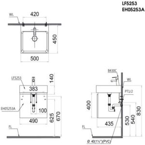 Ảnh công trình thực tế Tủ lavabo Caesar EH05253AV