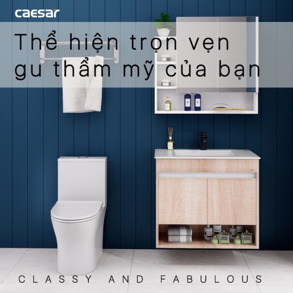 Ảnh công trình thực tế Tủ lavabo Caesar cabinet EH15032AW7V