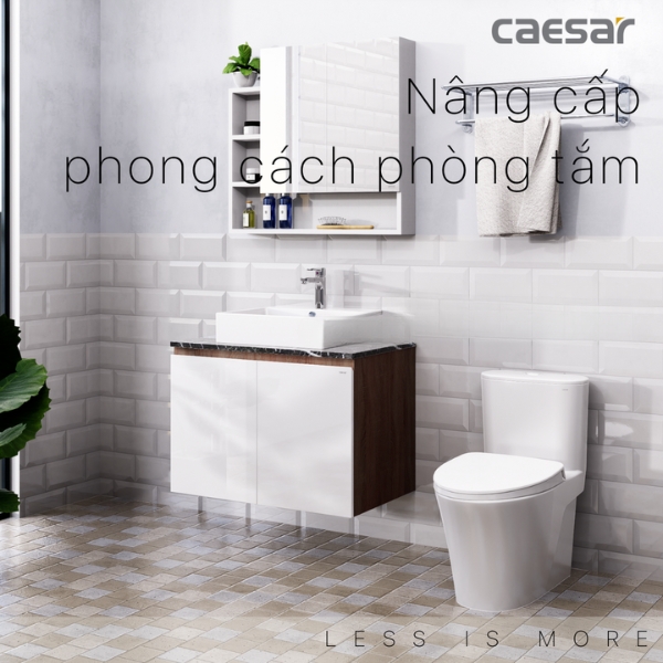 Ảnh công trình thực tế Tủ lavabo Caesar cabinet EH48001AWV