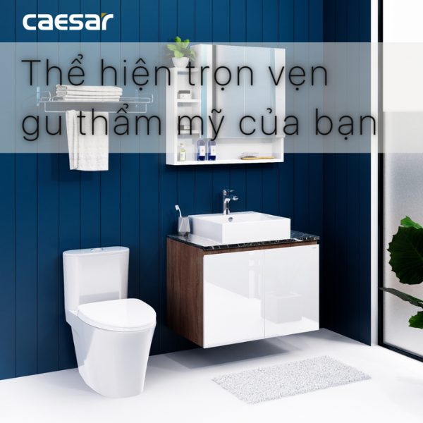 Ảnh công trình thực tế Tủ lavabo Caesar cabinet EH48001AWV