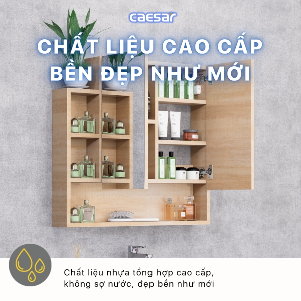 Alternative view of Tủ gương Caesar EM0180W7V màu vân gỗ 80cm