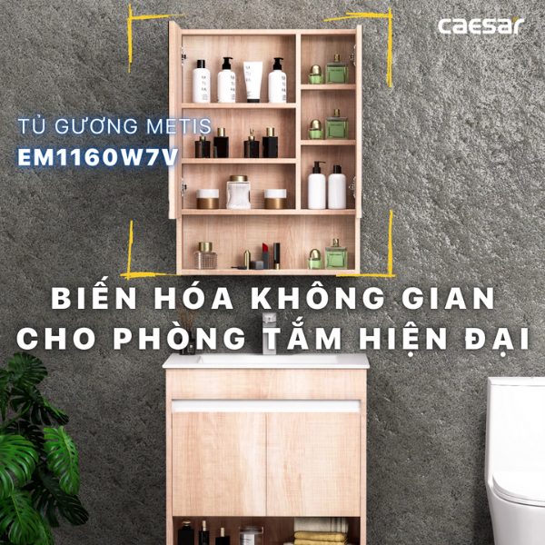 Alternative view of Tủ gương Caesar EM1160W7V