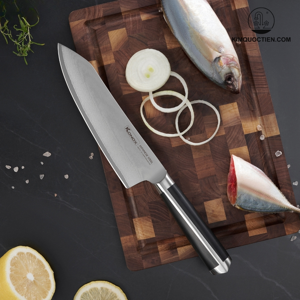 Alternative view of Dao thép Nhật Damascus KONOX Eiko Deba Series 7″ Deba Knife