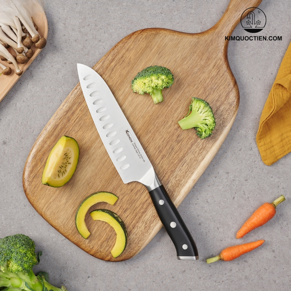 Ảnh công trình thực tế Dao đa năng thép ĐứcKONOX Emmitt Santoku Series 7″