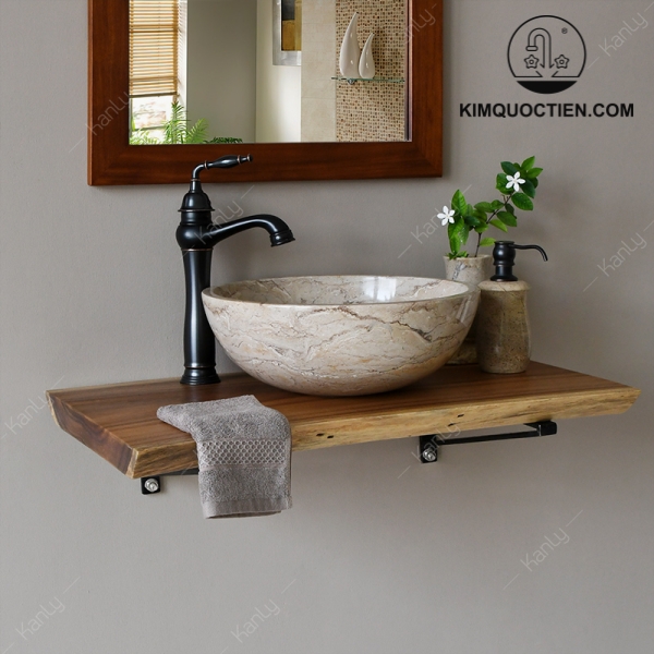 Alternative view of Vòi Lavabo Kanly Cổ Cao GCA14B Bằng Đồng Cổ Điển Màu Đen