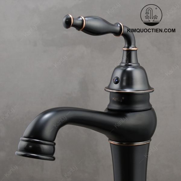 Ảnh công trình thực tế Vòi Lavabo Kanly Cổ Cao GCA14B Bằng Đồng Cổ Điển Màu Đen