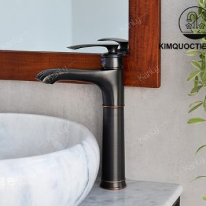 Alternative view of Vòi Lavabo Kanly GCA41B Nóng Lạnh Cổ Cao Bằng Đồng Màu Đen