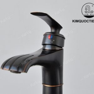 Ảnh công trình thực tế Vòi Lavabo Kanly GCA41B Nóng Lạnh Cổ Cao Bằng Đồng Màu Đen