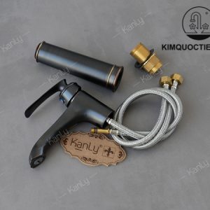 Ảnh công trình thực tế Vòi Lavabo Kanly GCA41B Nóng Lạnh Cổ Cao Bằng Đồng Màu Đen