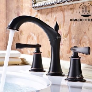 Alternative view of Vòi Lavabo Kanly GCB02B Nóng Lạnh 3 Lỗ Bằng Đồng Màu Đen