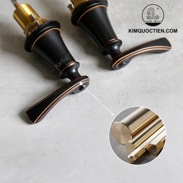 Ảnh công trình thực tế Vòi Lavabo Kanly GCB02B Nóng Lạnh 3 Lỗ Bằng Đồng Màu Đen