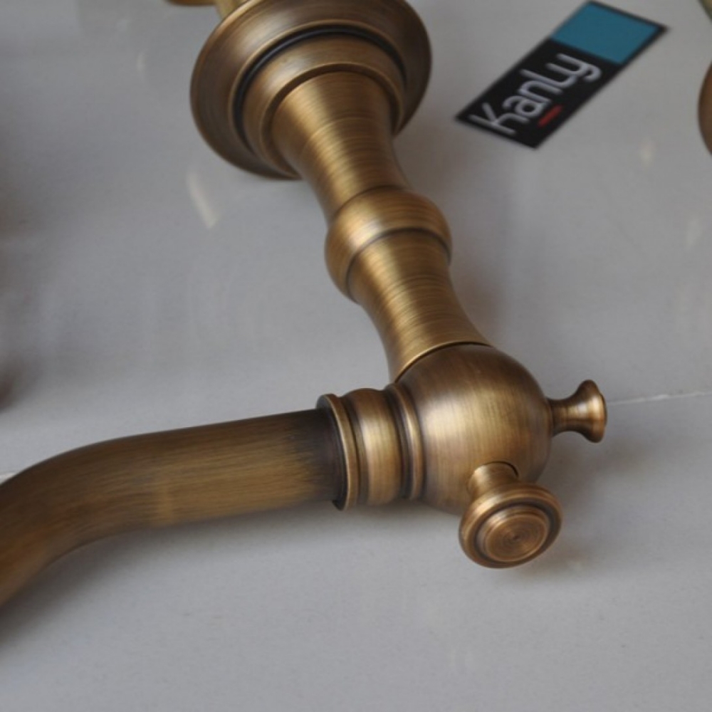 Ảnh công trình thực tế Vòi lavabo nóng lạnh 3 lỗ bằng đồng cổ điển Kanly GCB07