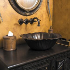 Ảnh công trình thực tế Chậu rửa lavabo Kanly bằng đồng đúc GCL09