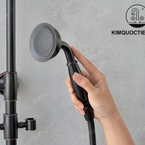 Ảnh công trình thực tế Vòi Sen Cây Kanly GCS13B Nóng Lạnh Cổ Điển Màu Đen