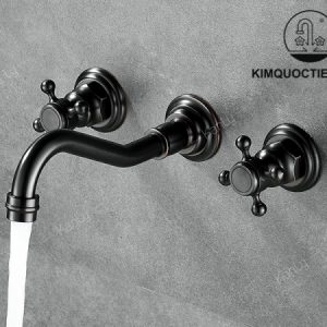 Alternative view of Vòi Gắn Tường Kanly GCT08B Nóng Lạnh Bằng Đồng Màu Đen