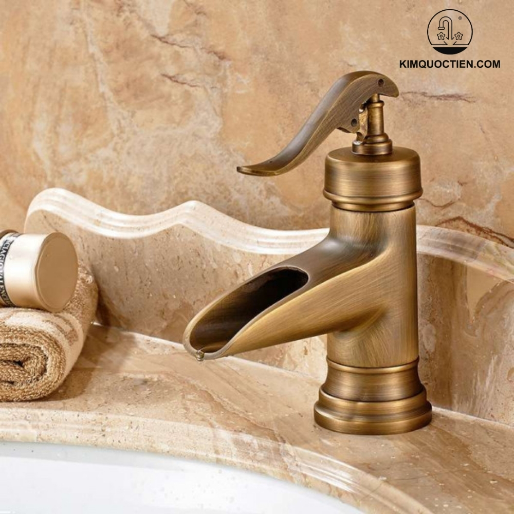 Alternative view of Vòi Lavabo Kanly GCV04 Nóng Lạnh Bằng Đồng Cổ Điển