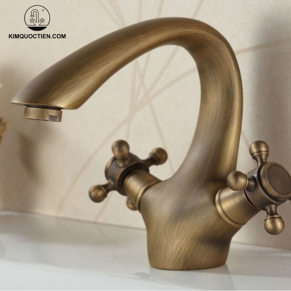Alternative view of Vòi Lavabo Kanly GCV07 Nóng Lạnh Bằng Đồng Cổ Điển