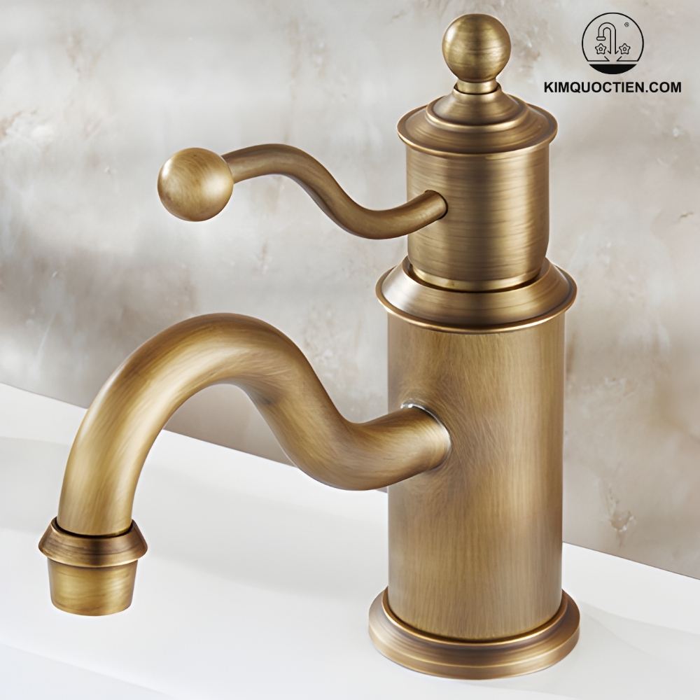Alternative view of Vòi Lavabo Kanly GCV08 Nóng Lạnh Tay Nắm Cách Điệu Cổ Điển