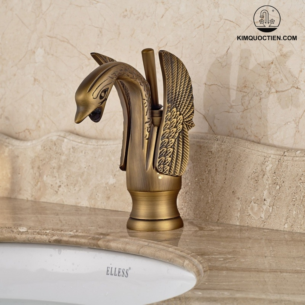 Alternative view of Vòi Lavabo Kanly GCV09 Nóng Lạnh Bằng Đồng Cổ Điển