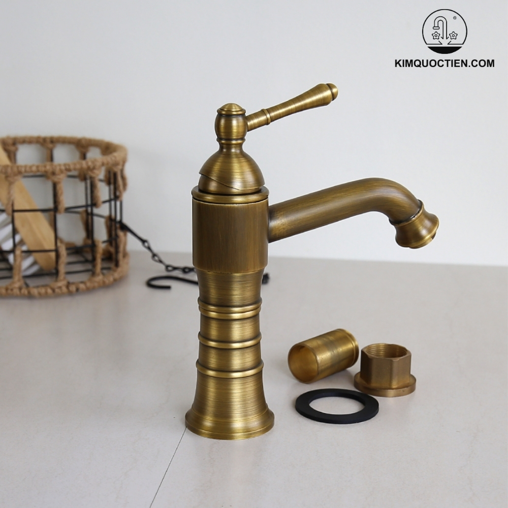 Alternative view of Vòi Lavabo Kanly GCV13 Nóng Lạnh Bằng Đồng Cổ Điển