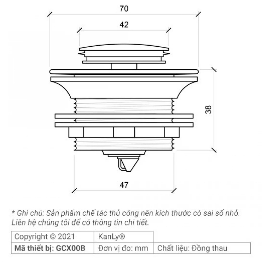 Ảnh công trình thực tế Đầu xả bồn tắm nằm Kanly GCX00B màu đen